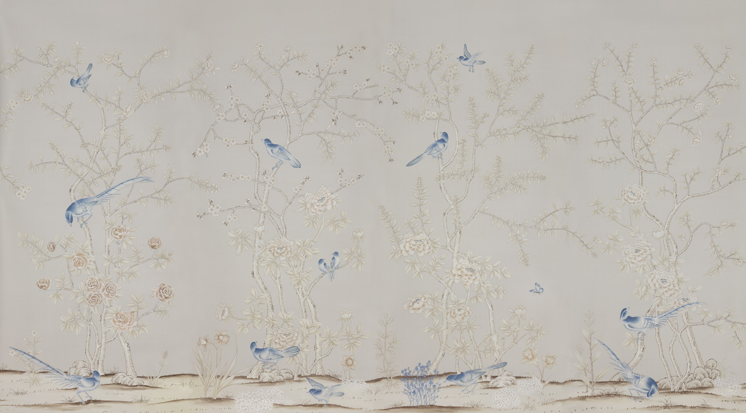 'Earlham' in Special Colourway on Pale Grey dyed silk