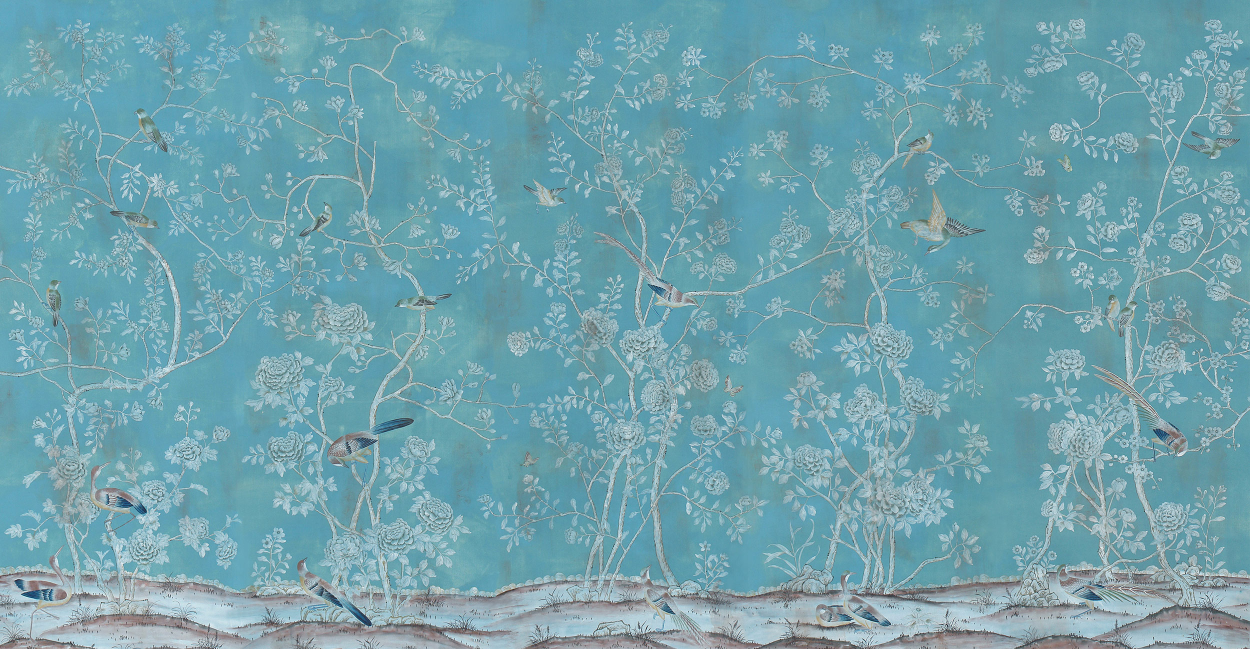 Special Colourway on blue Williamsburg with antiquing
