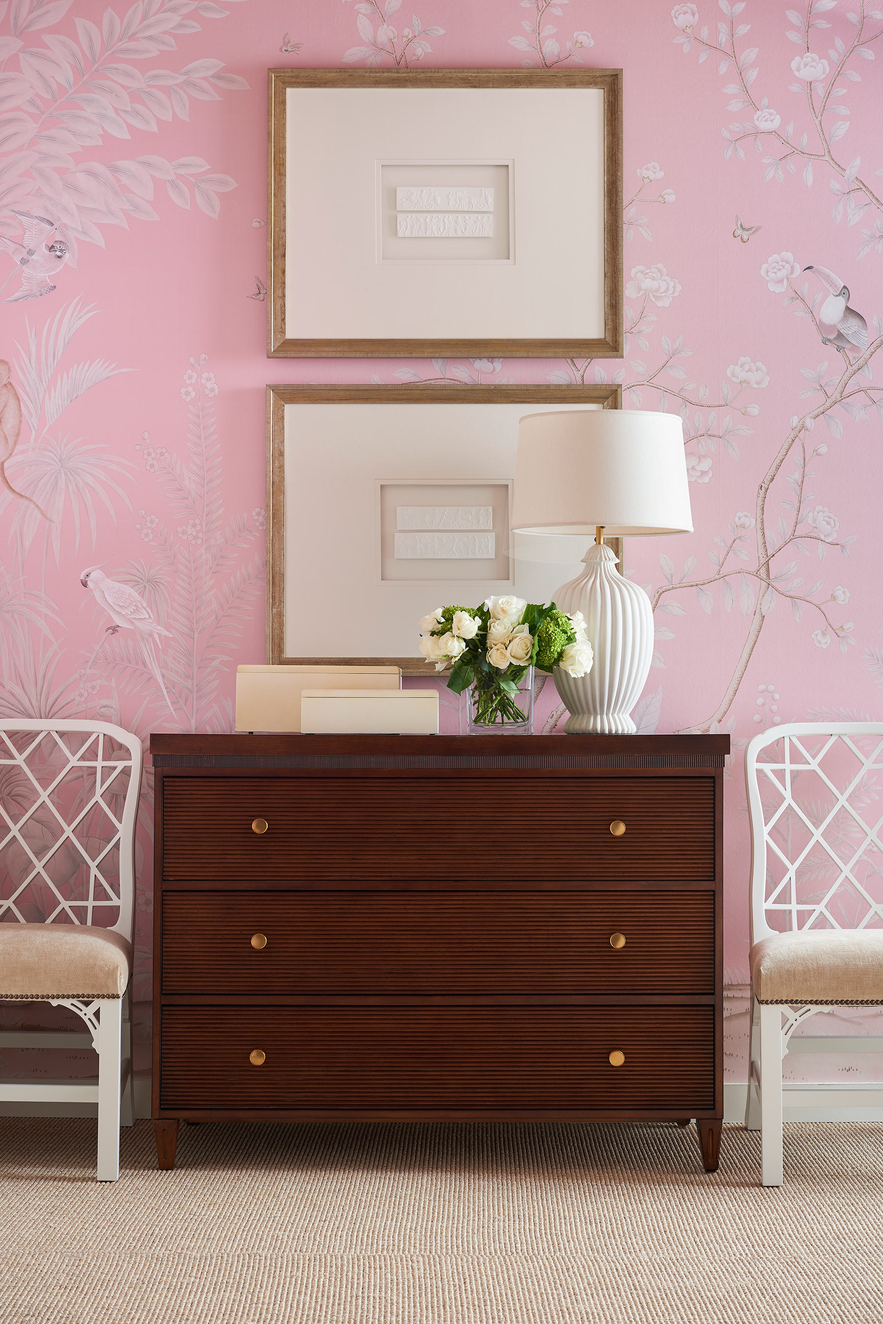 ‘Amazonia’ in Special Colourway on Florence Pink dyed silk