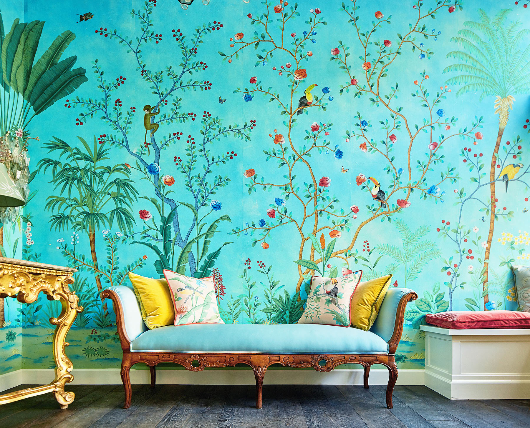‘Amazonia’ in Colourway SC-86 on Edo Cyan Blue painted Xuan paper