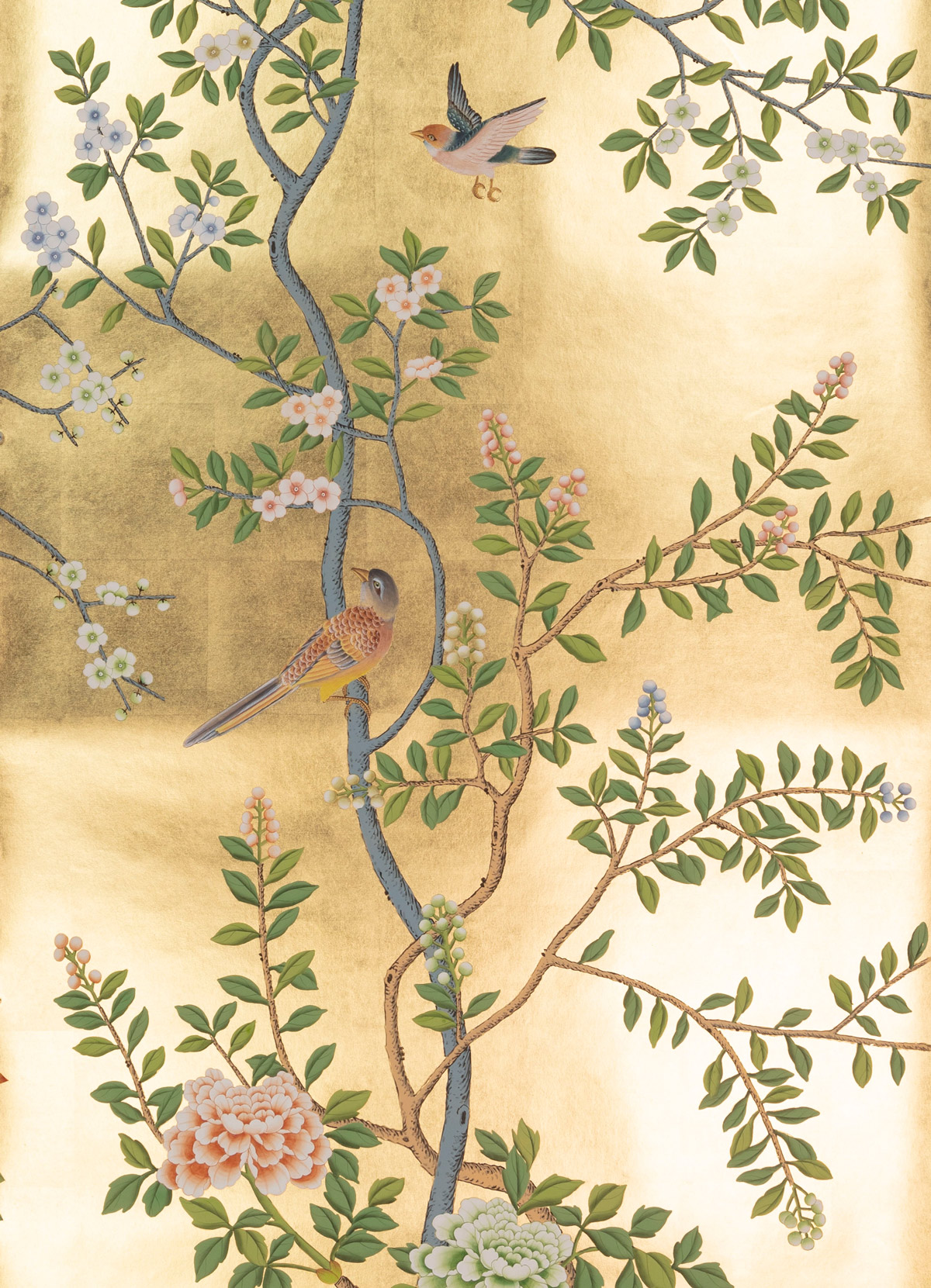 'Earlham' in standard design colours on Deep Rich Gold gilded paper