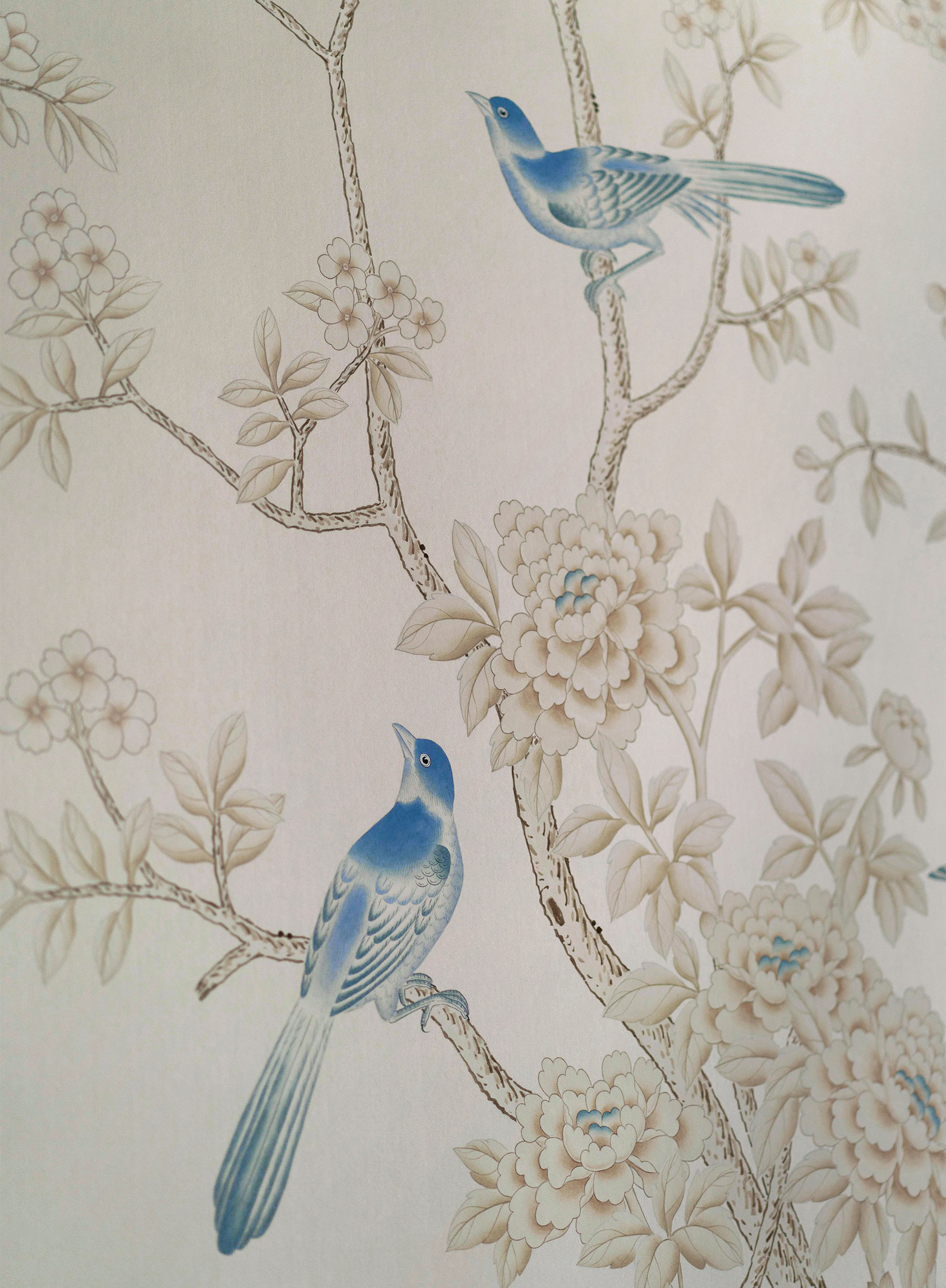 'Earlham' in Special Colourway on Pale Grey dyed silk