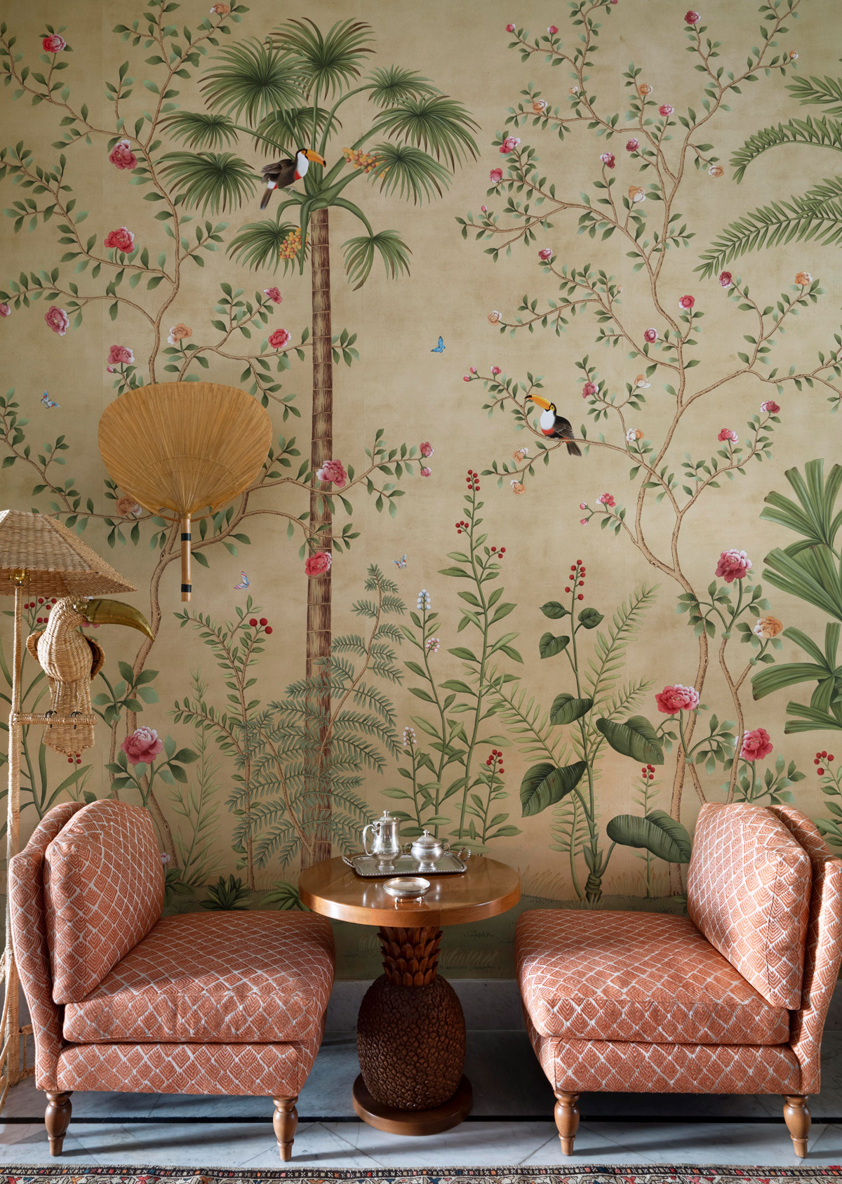 'Amazonia' in Colourway SC-90 on Edo Wicker painted Xuan paper