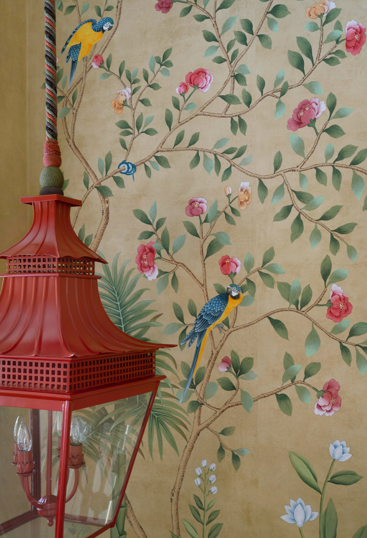 'Amazonia' in Colourway SC-90 on Edo Wicker painted Xuan paper