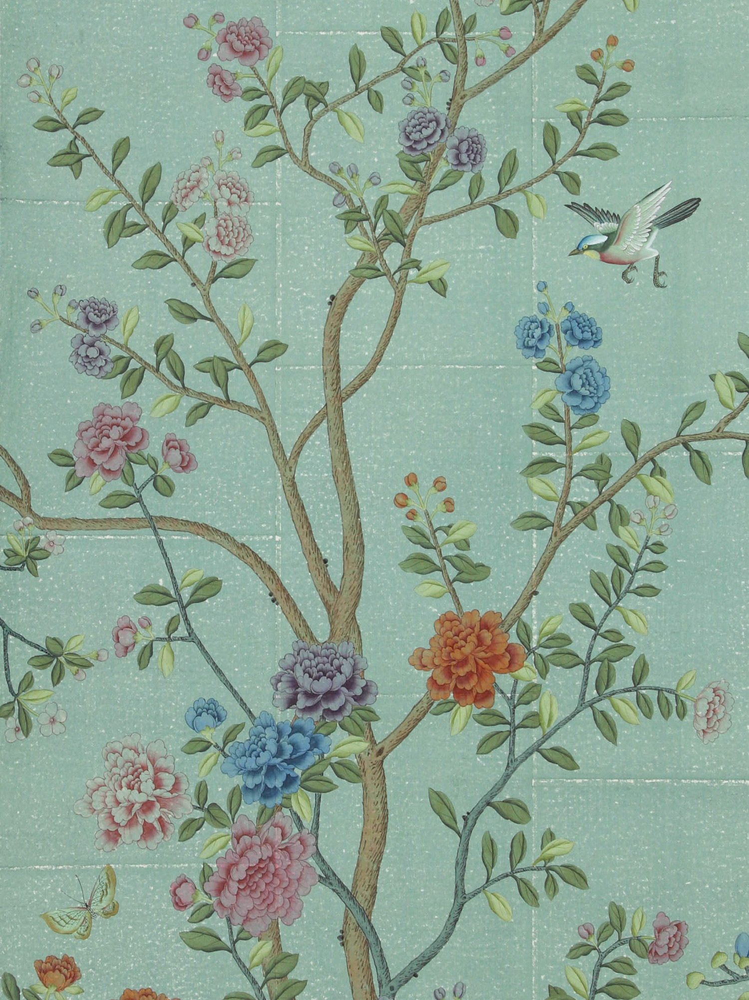 'Earlham' in Special Colourway SC-08 on Ice Blue India tea paper