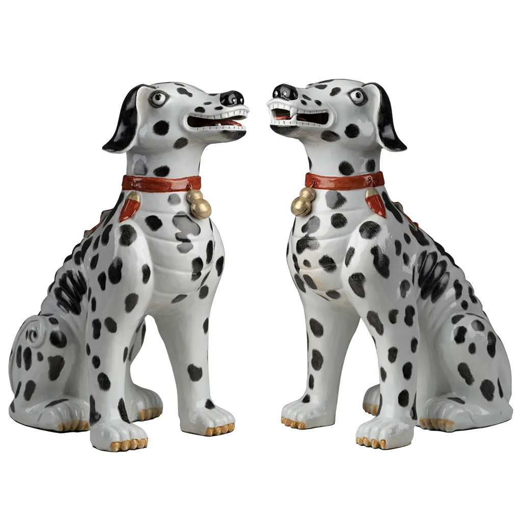 A PAIR OF 22” DALMATIAN CARRIAGE DOGS