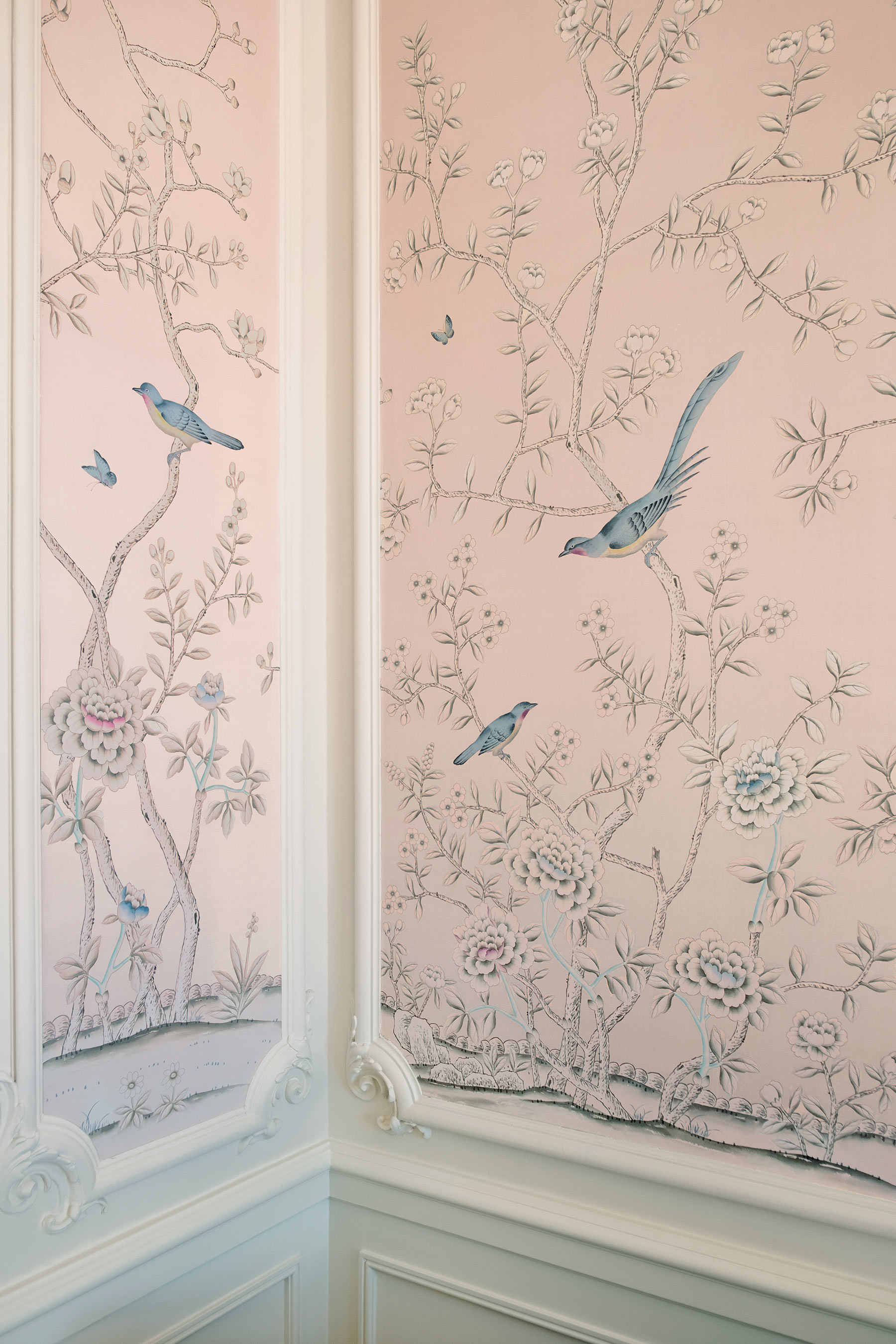 'Earlham' in Special Colourway on Almost Mauve dyed silk