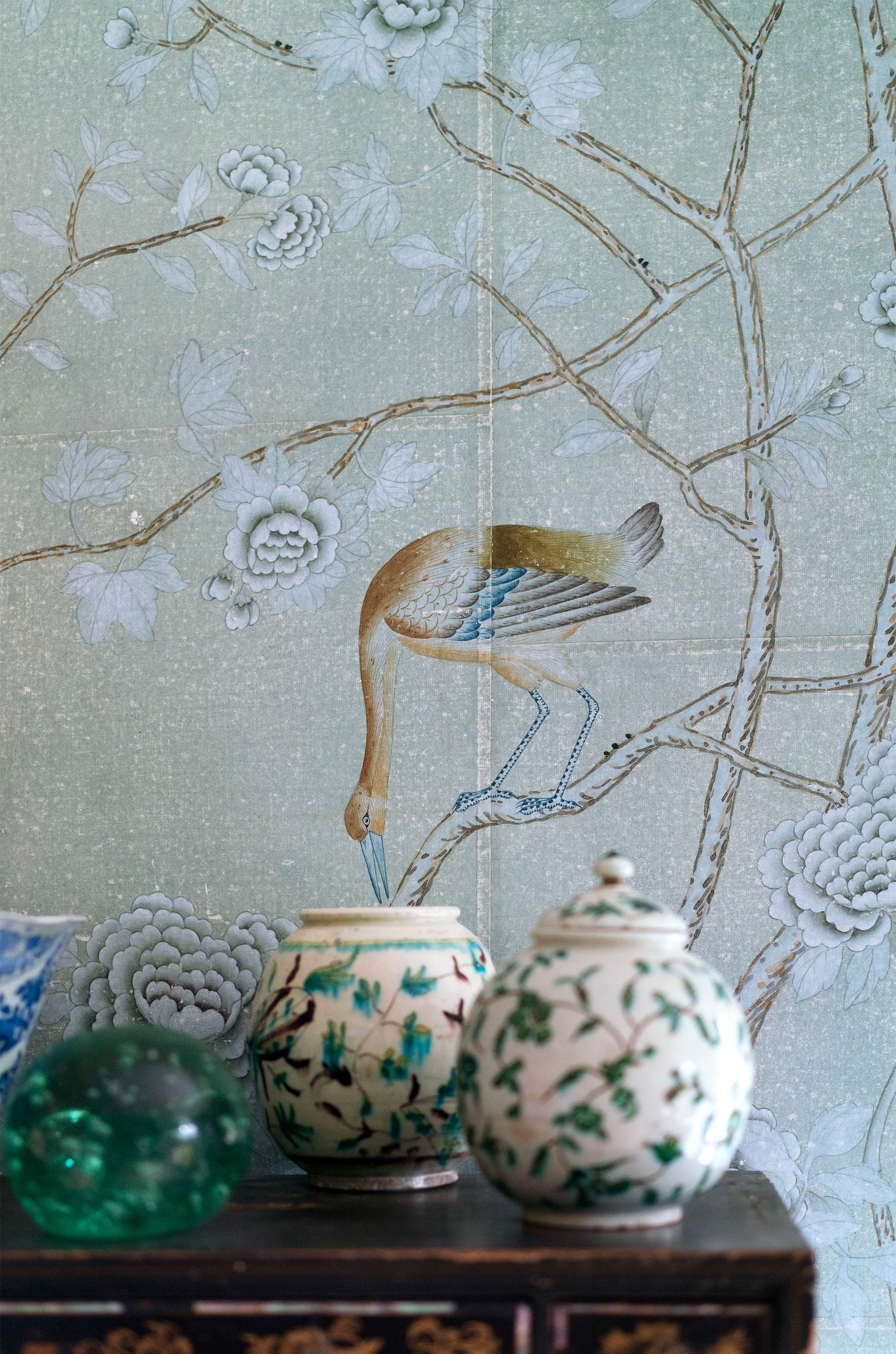 'Earlham' in Colourway SC-216 on Blue Grey India tea paper