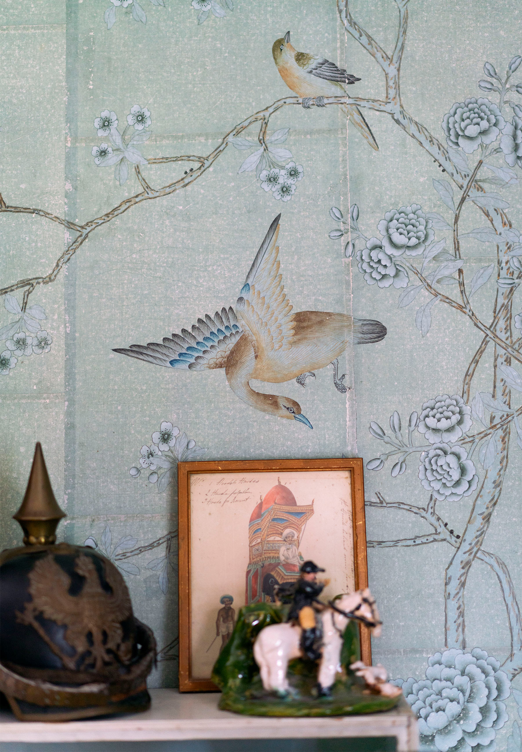 'Earlham' in Colourway SC-216 on Blue Grey India tea paper