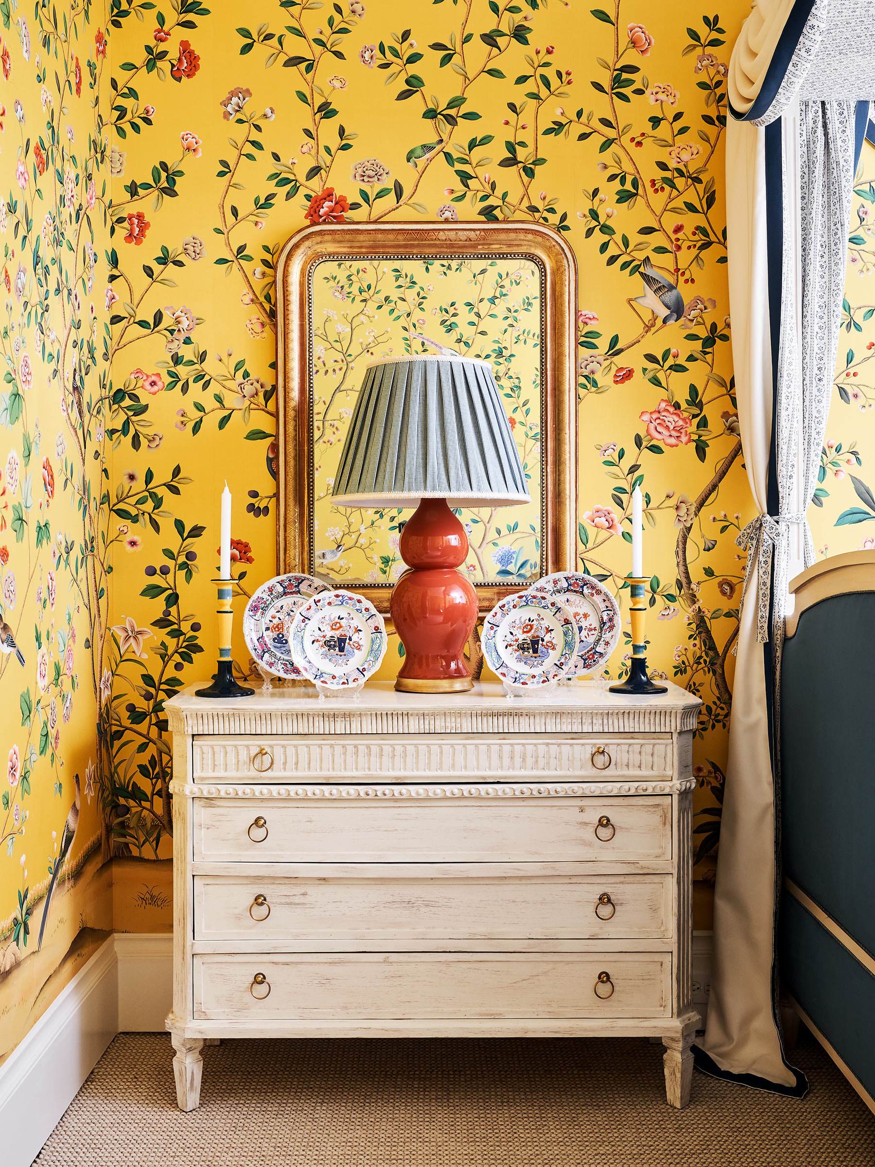 ‘Erdem’ in Special Colourway on Golden Yellow dyed silk