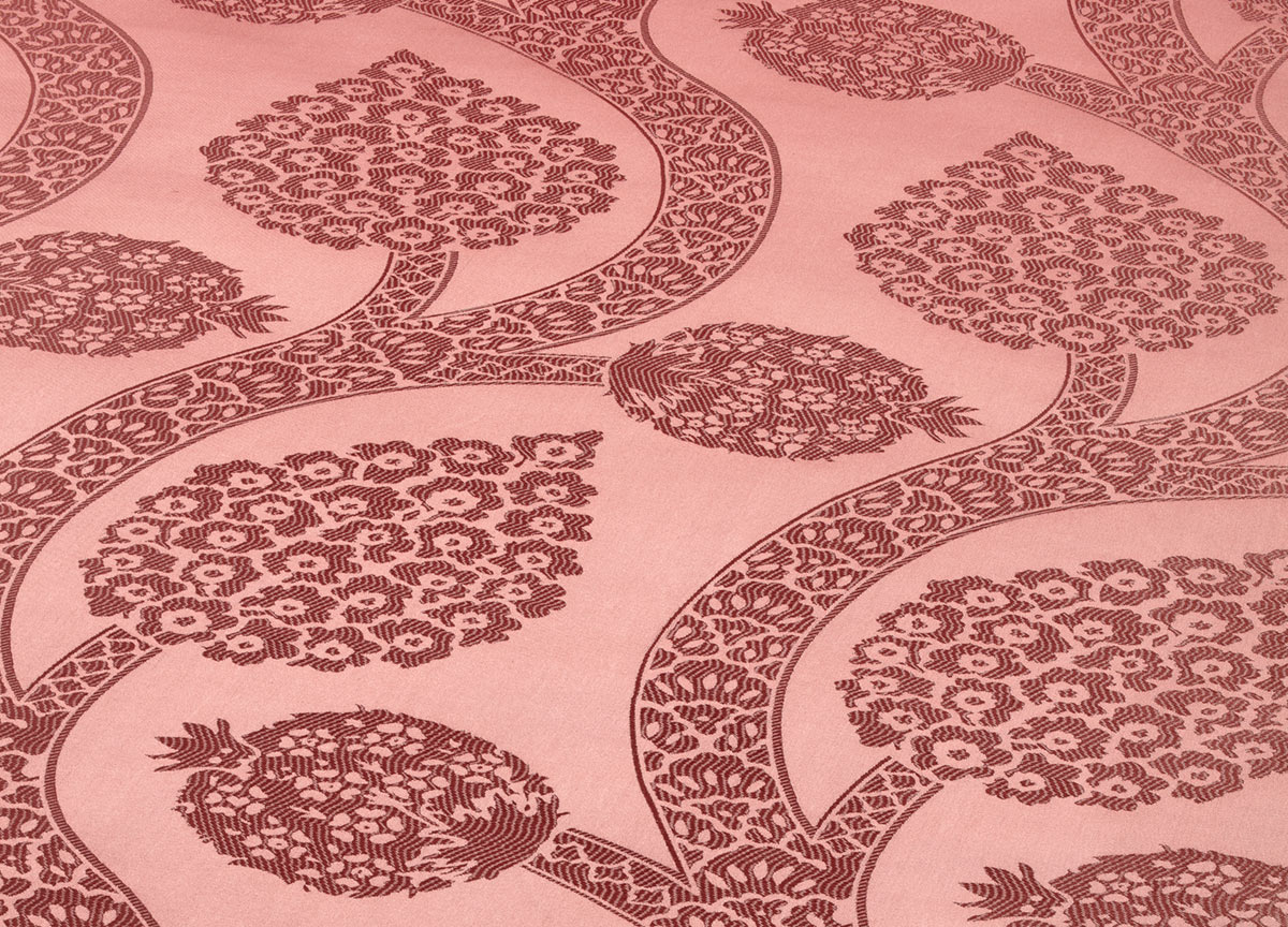 Osman Pomegranate Silk Damask