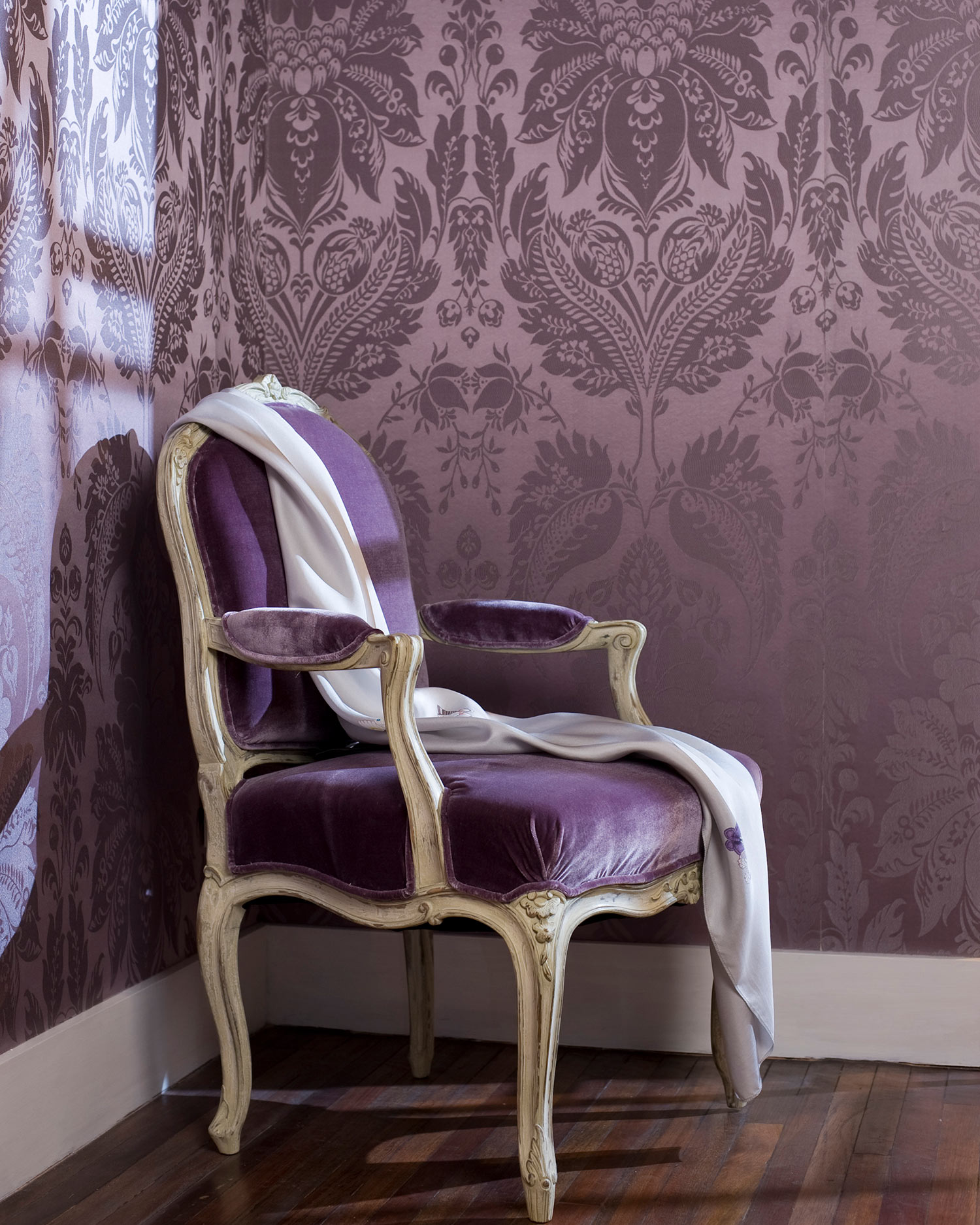 Rose Cream Pineapple Silk Damask