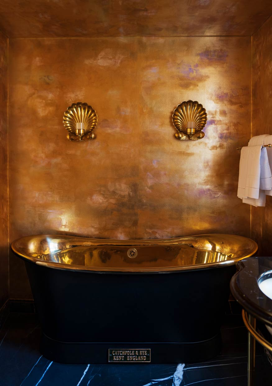 Deep Rich Gold gilded paper with bronze pearlescent antiquing